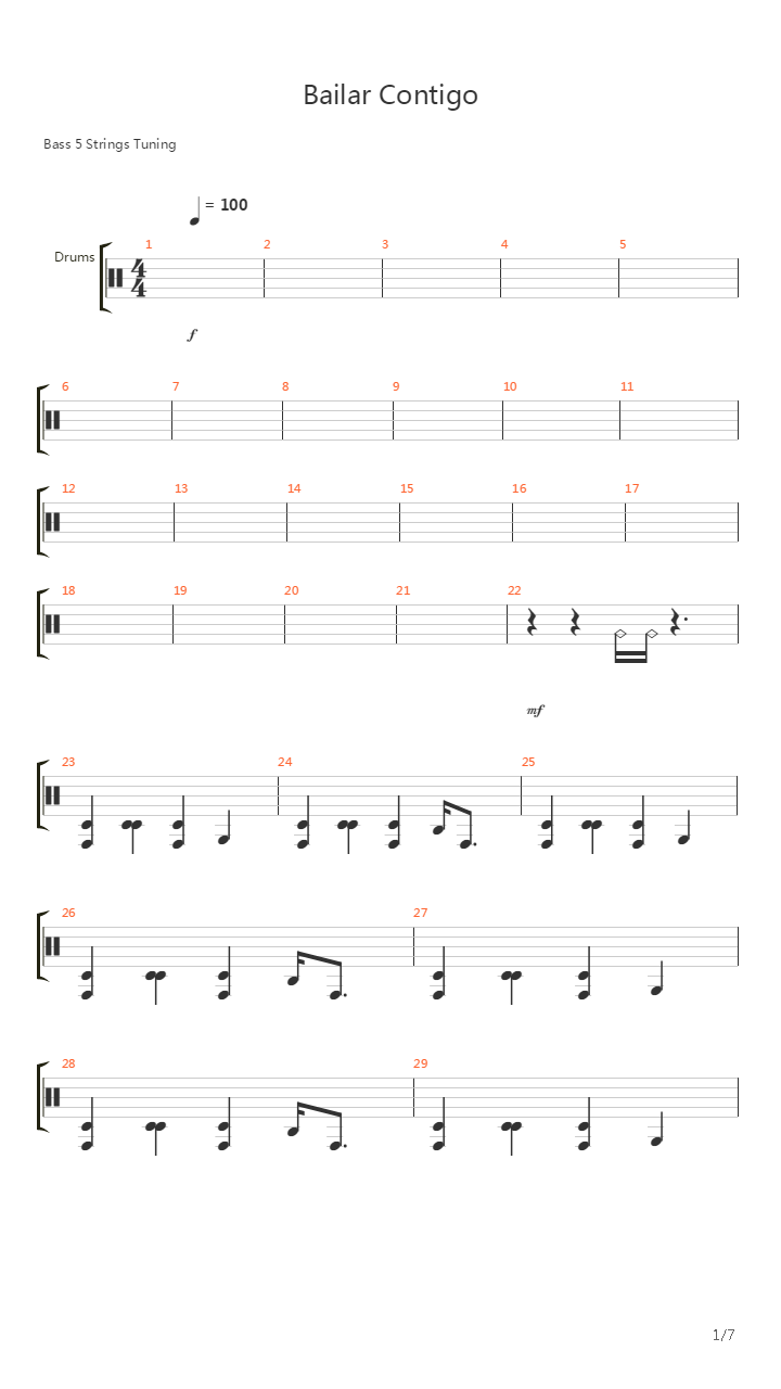 Bailar Contigo吉他谱