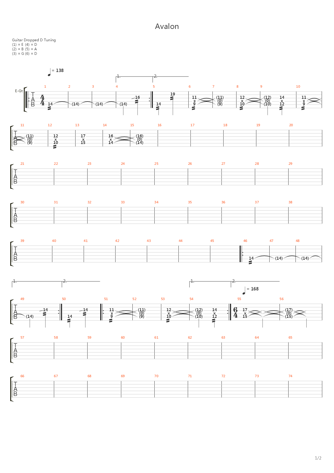 Avalon吉他谱