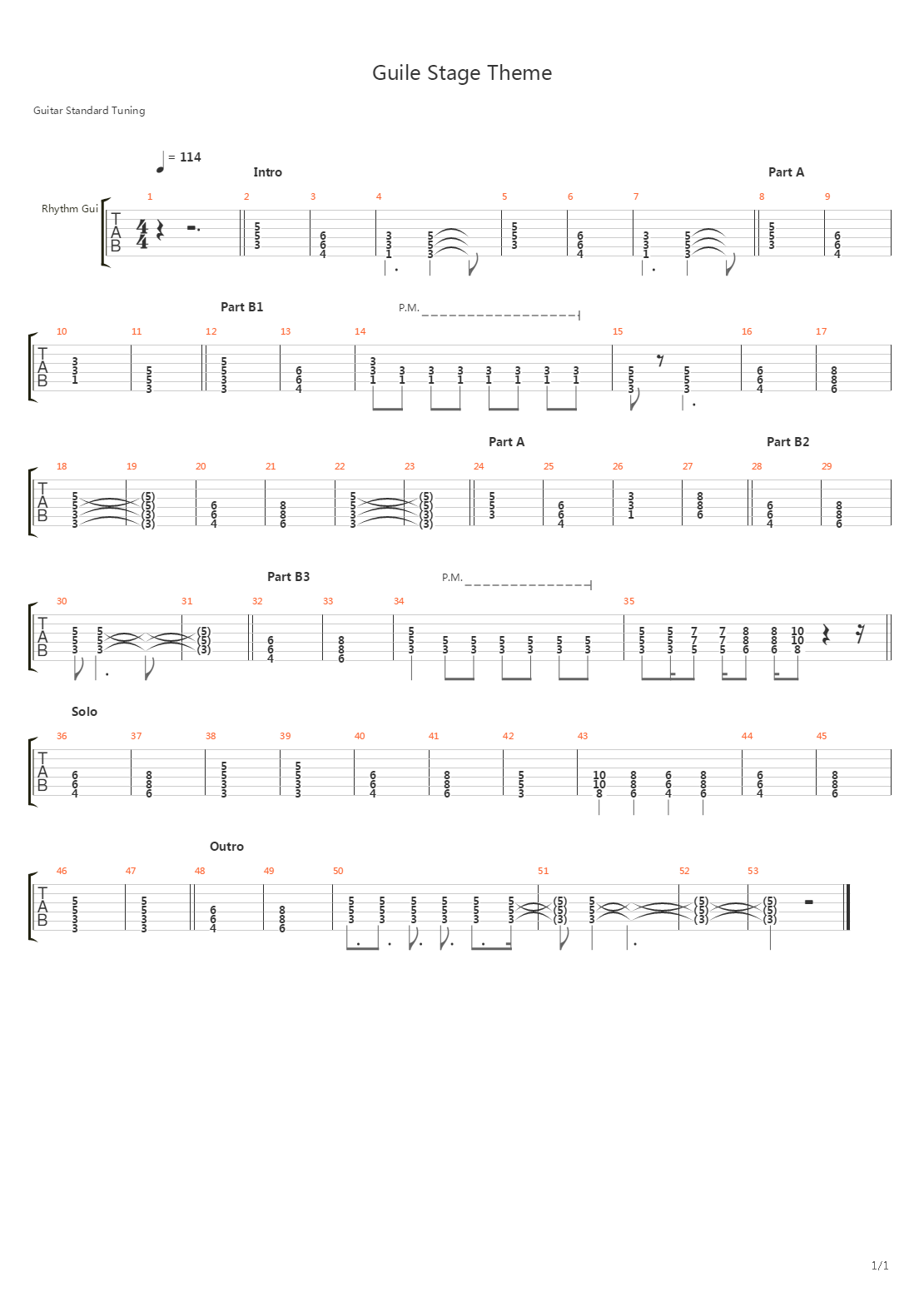 Guile Theme Goes Metal吉他谱