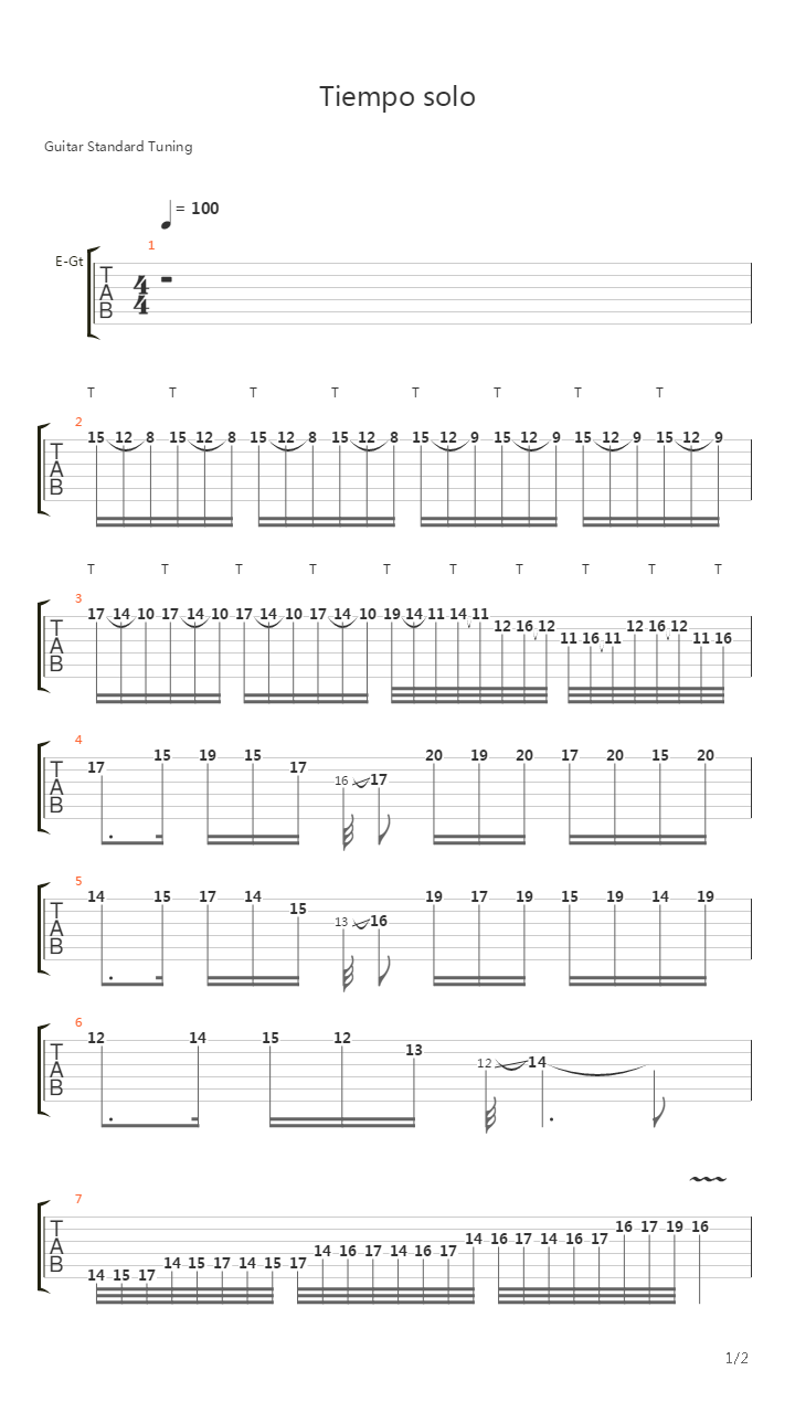 Tiempo吉他谱