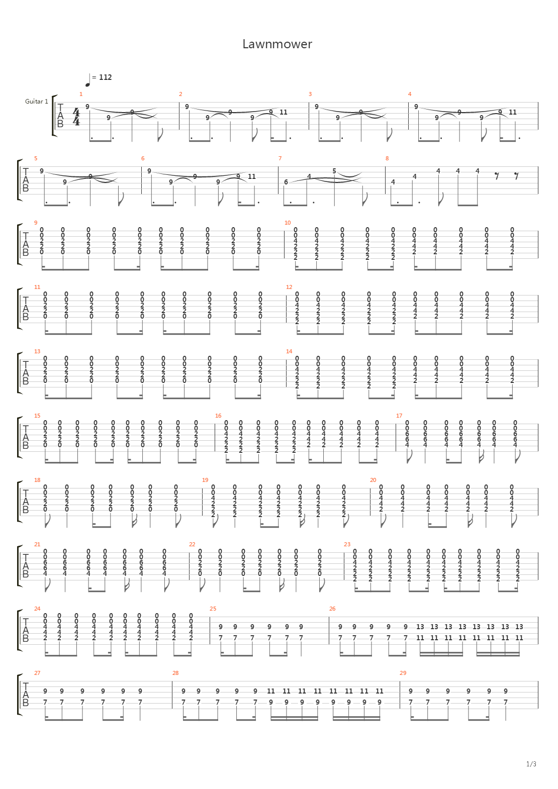 Lawnmower吉他谱