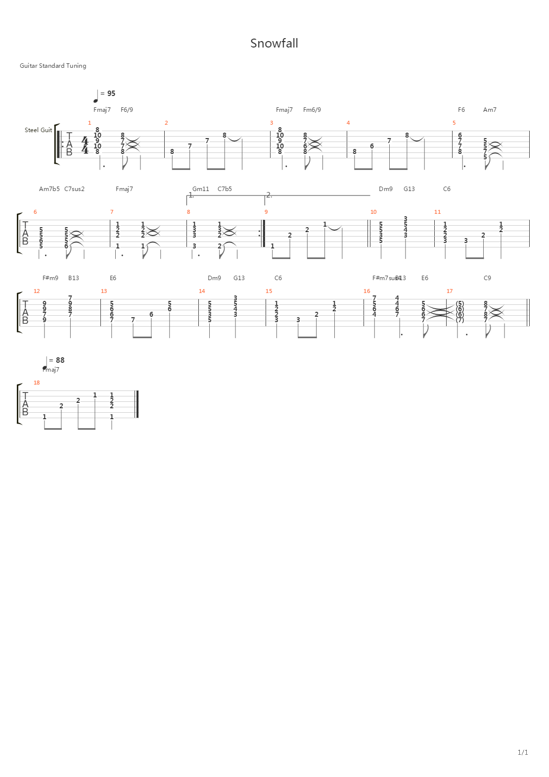 Snowfall吉他谱