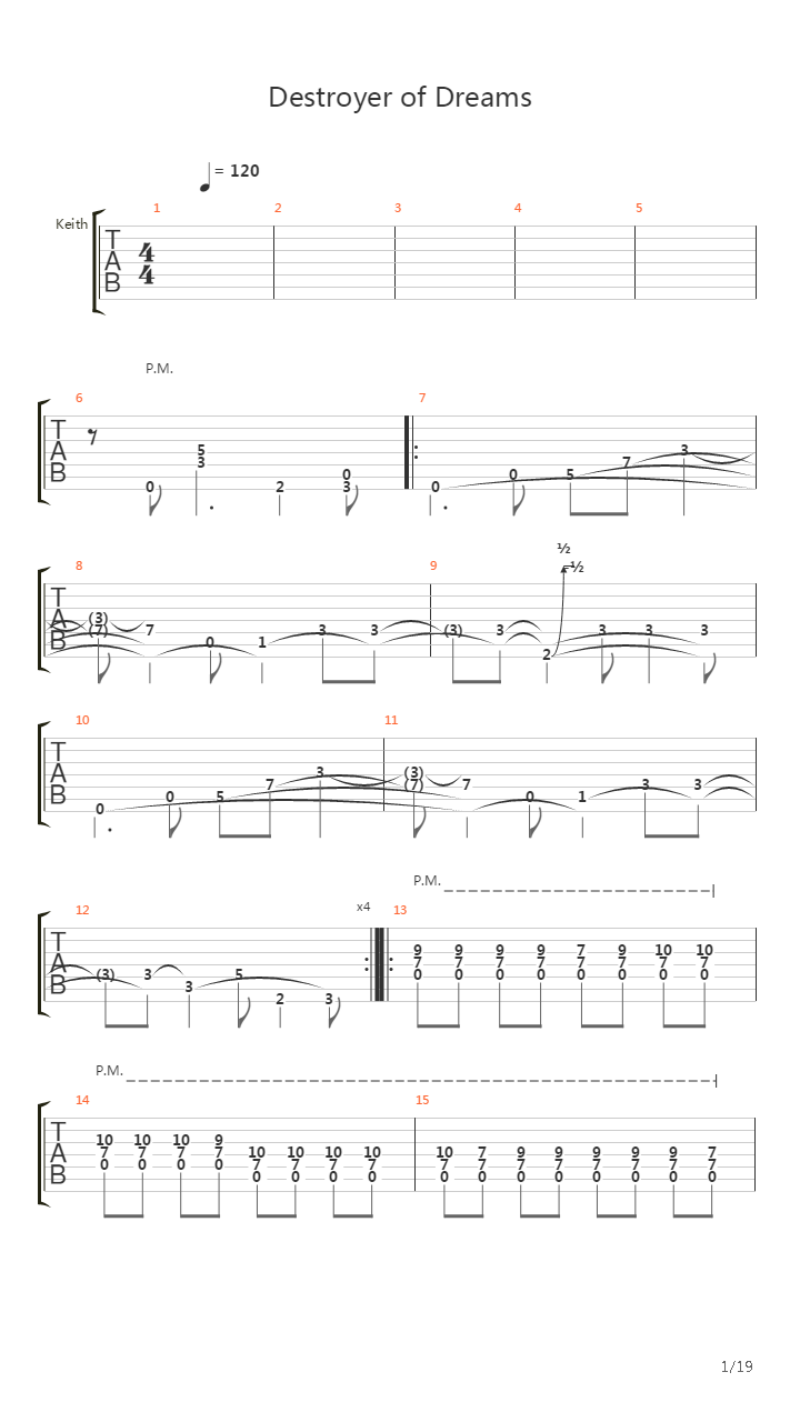 Destroyer Of Dreams吉他谱