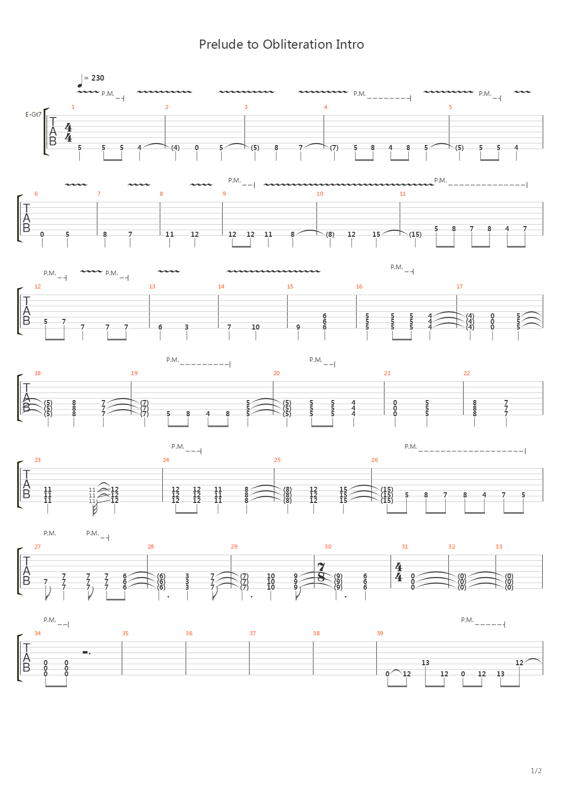 Prelude To Obliteration吉他谱