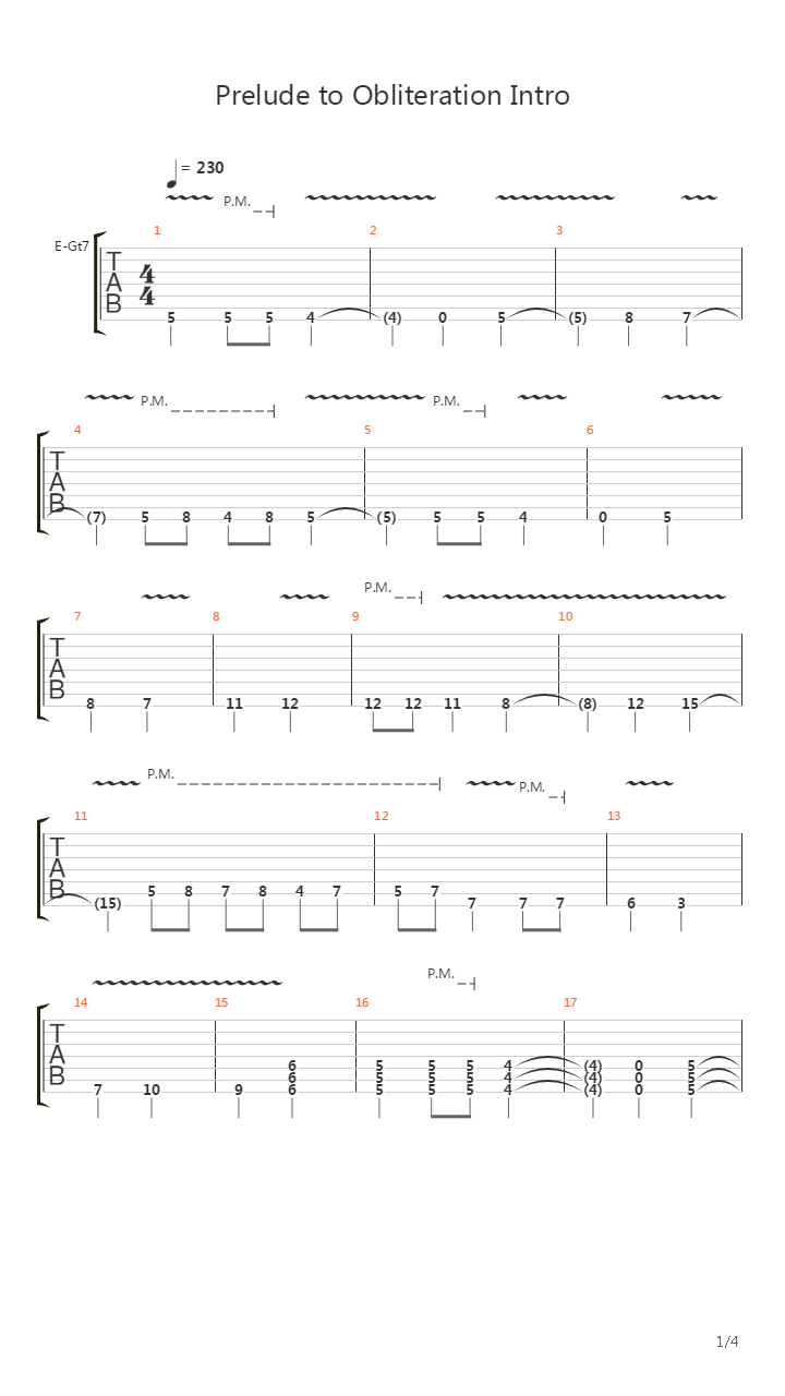 Prelude To Obliteration吉他谱