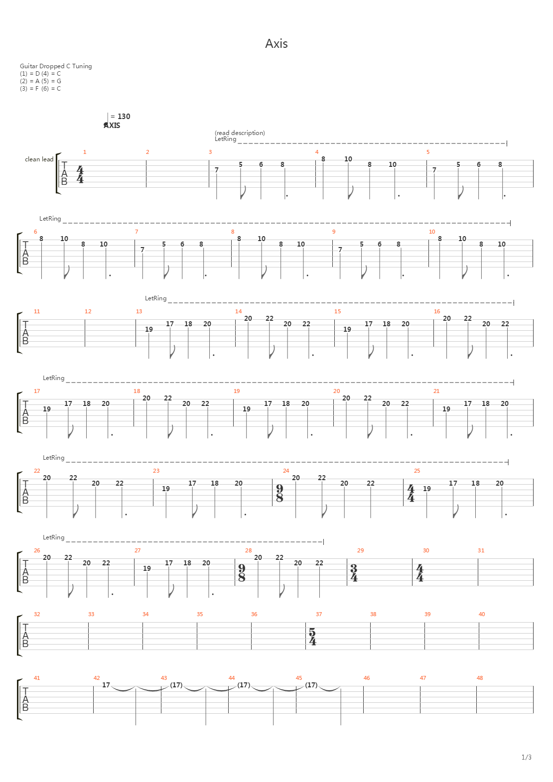 Axis吉他谱