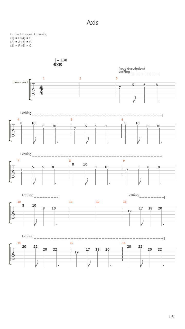Axis吉他谱