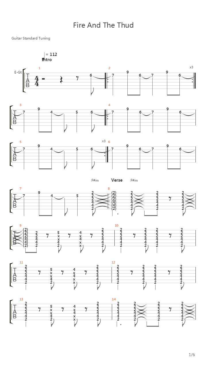 Fire And The Thud吉他谱