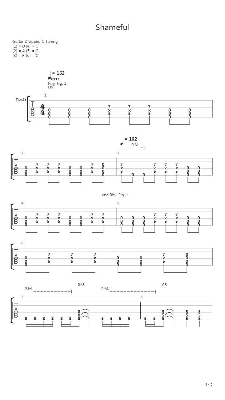 Shameful吉他谱