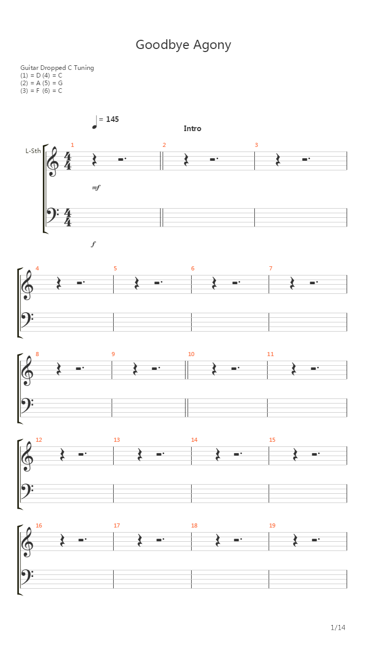 Goodbye Agony吉他谱