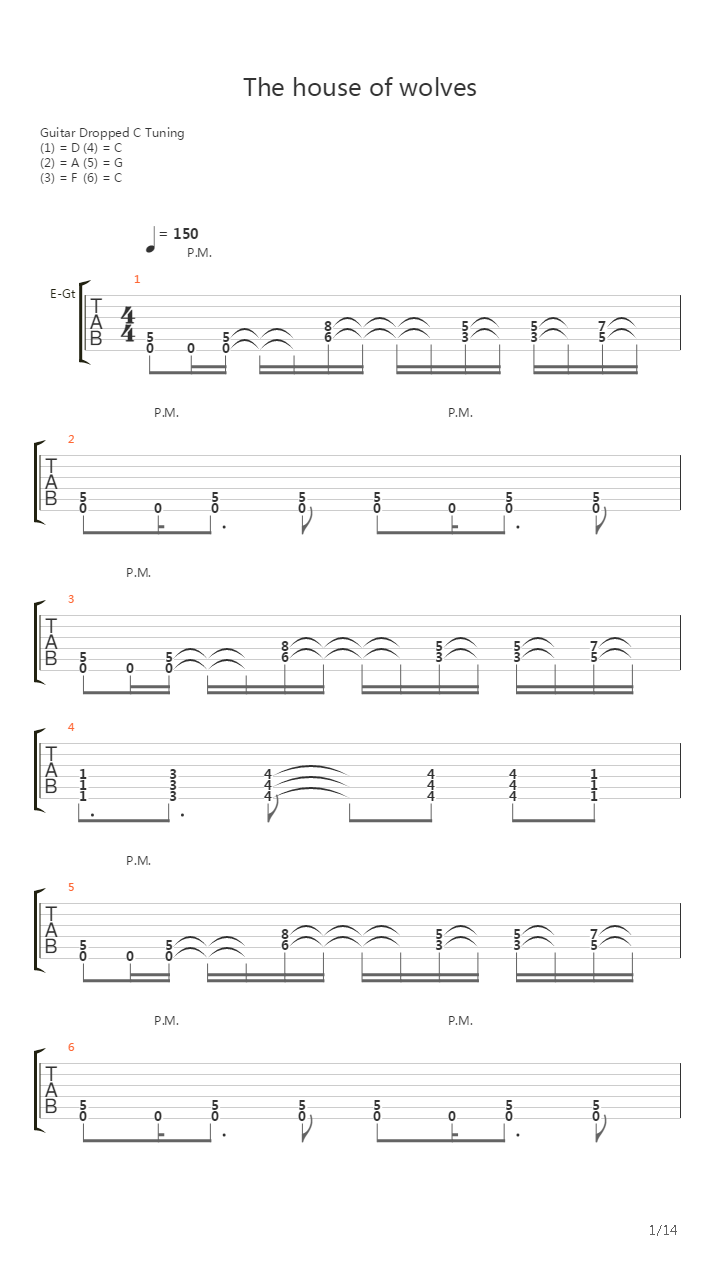 The House Of Wolves吉他谱