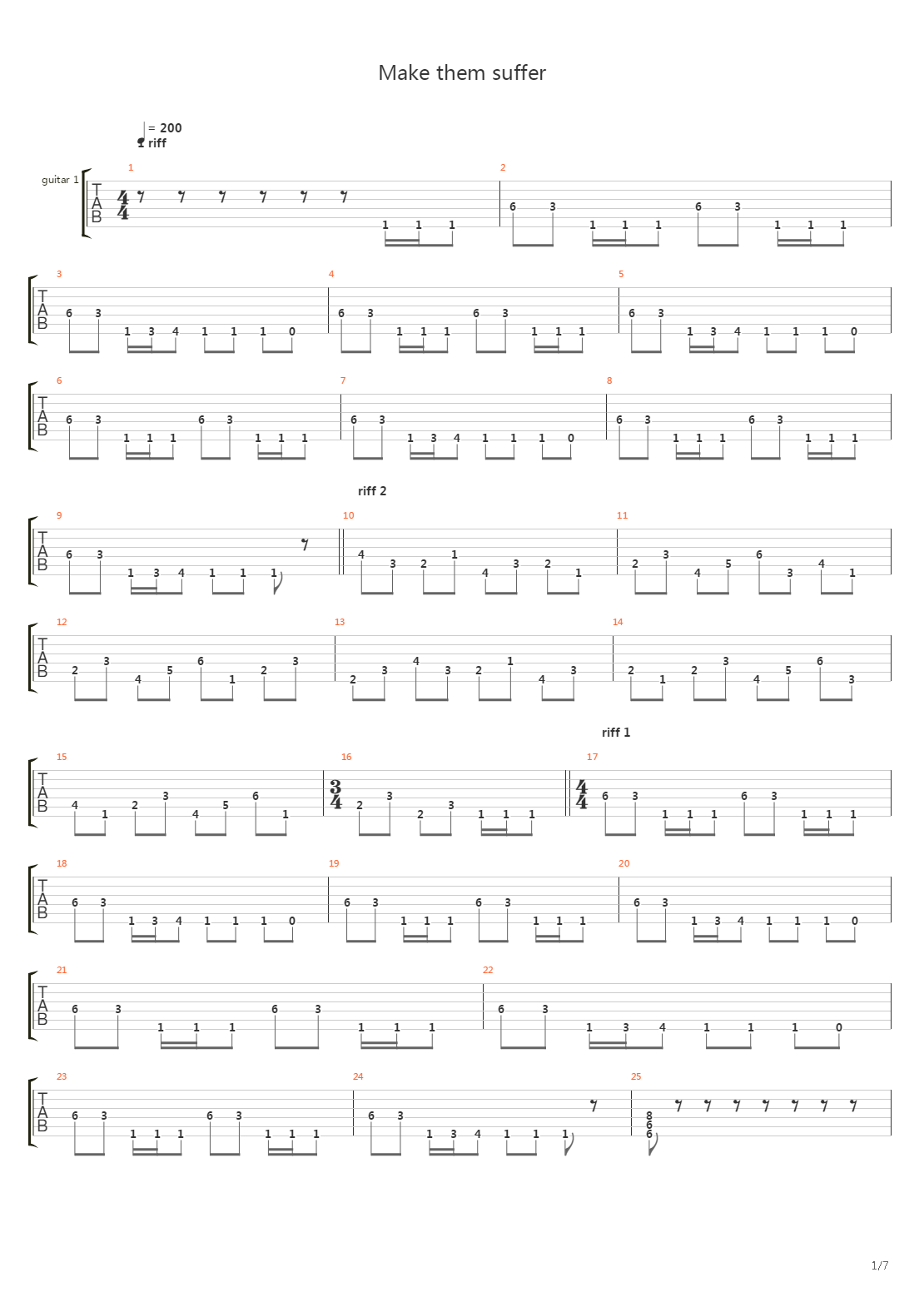 Make Them Suffer吉他谱