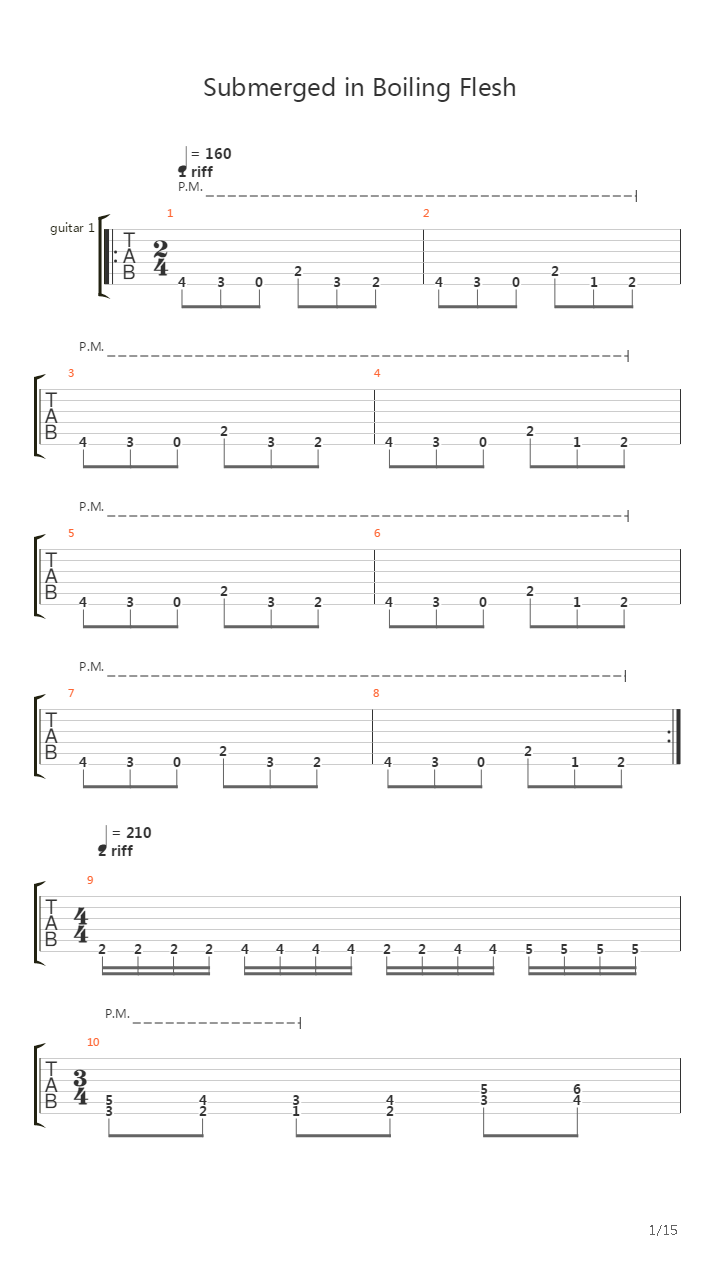 Submerged In Boiling Flesh吉他谱