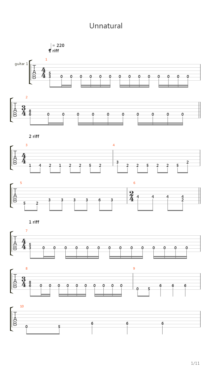 Unnatural吉他谱