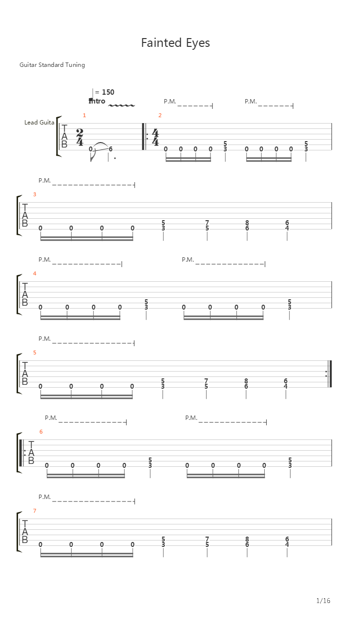 Fainted Eyes吉他谱