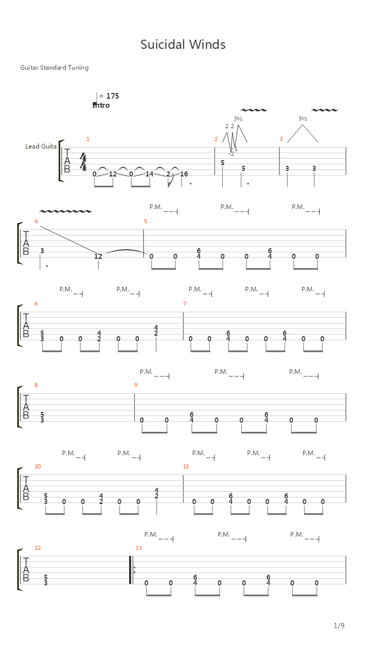 Suicidal Winds吉他谱