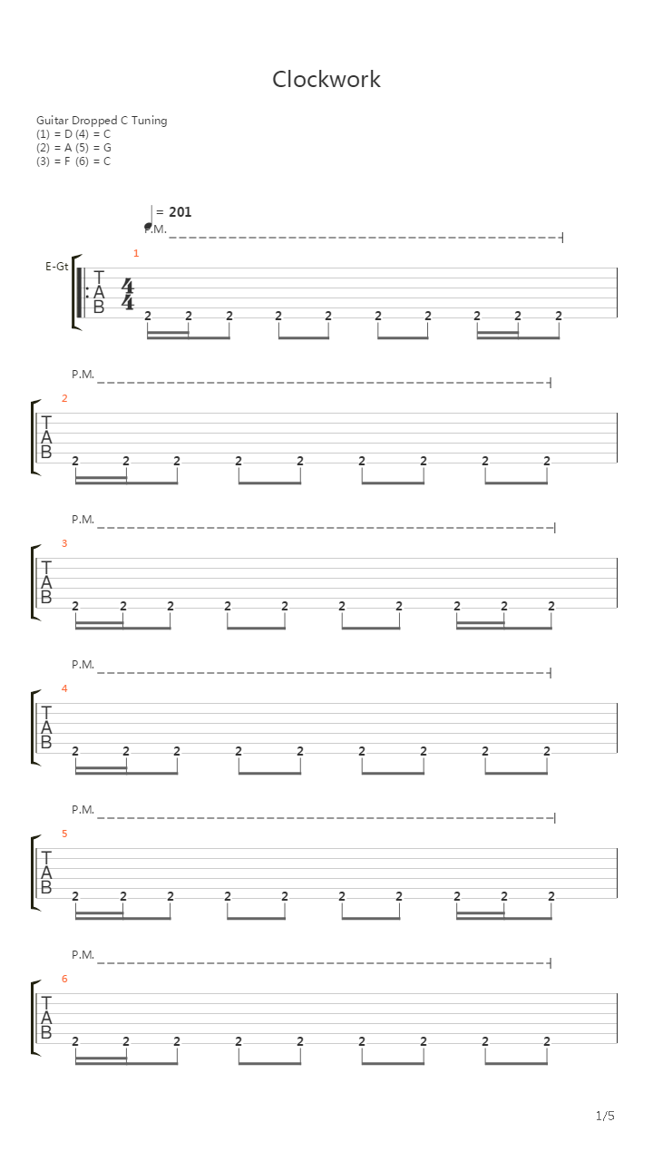 Clockwork吉他谱