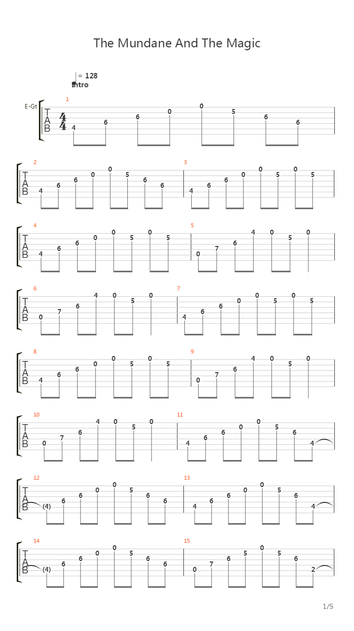 The Mundane And The Magic吉他谱