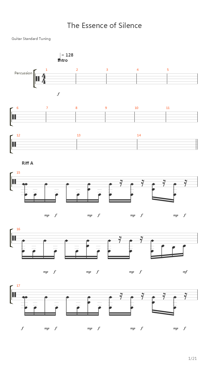 The Essence Of Silence吉他谱
