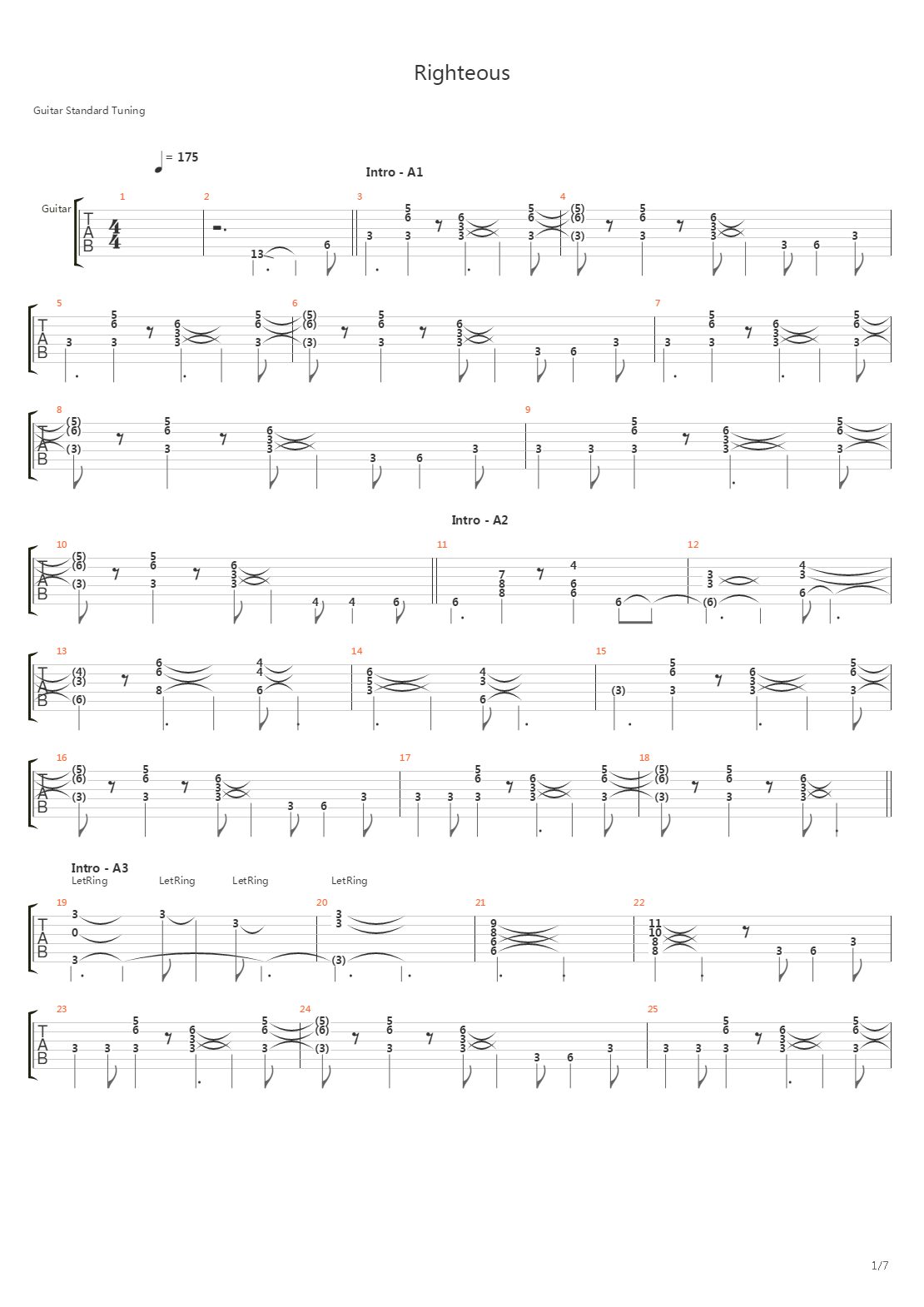 Righteous吉他谱