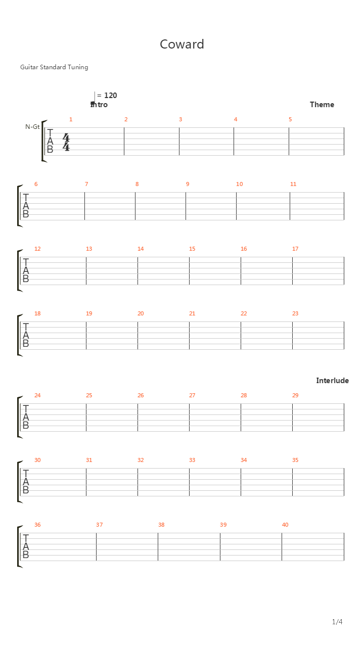Coward吉他谱