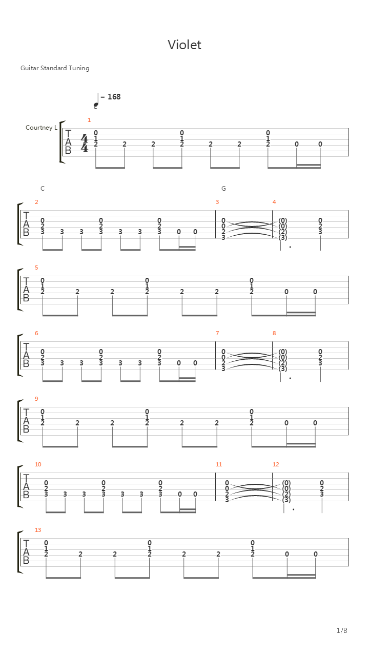 Violet吉他谱