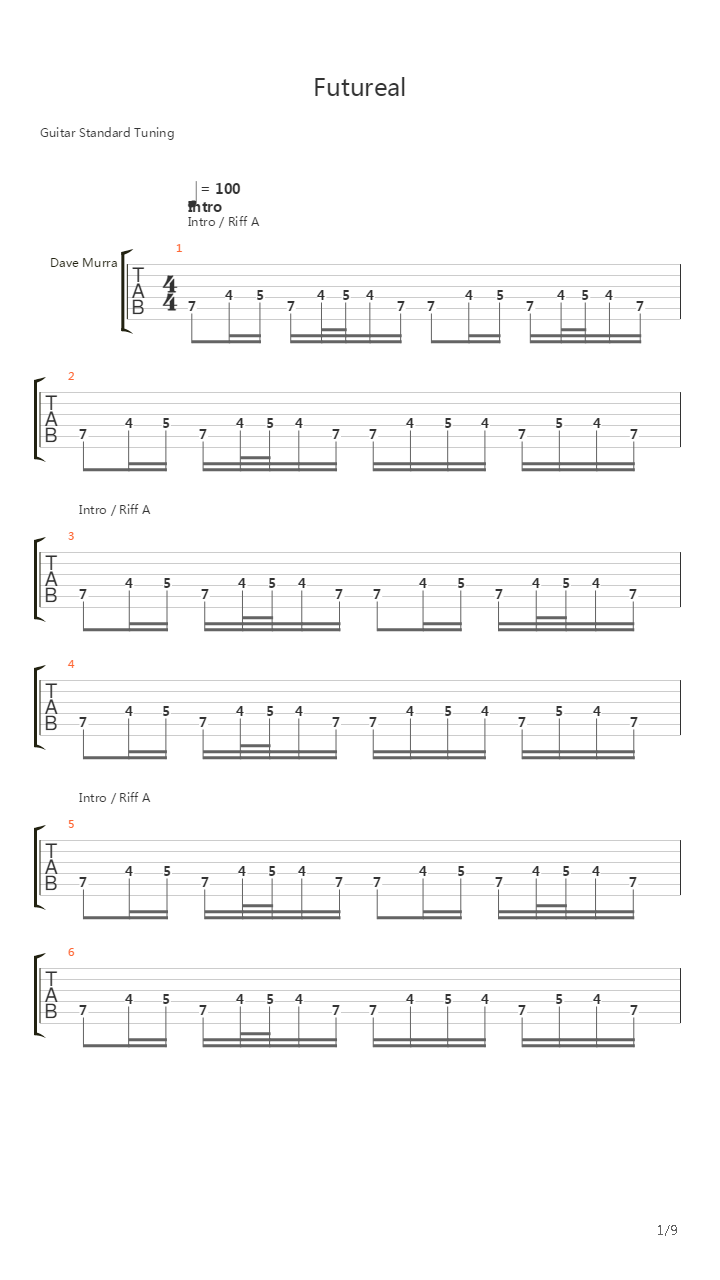 Futureal吉他谱