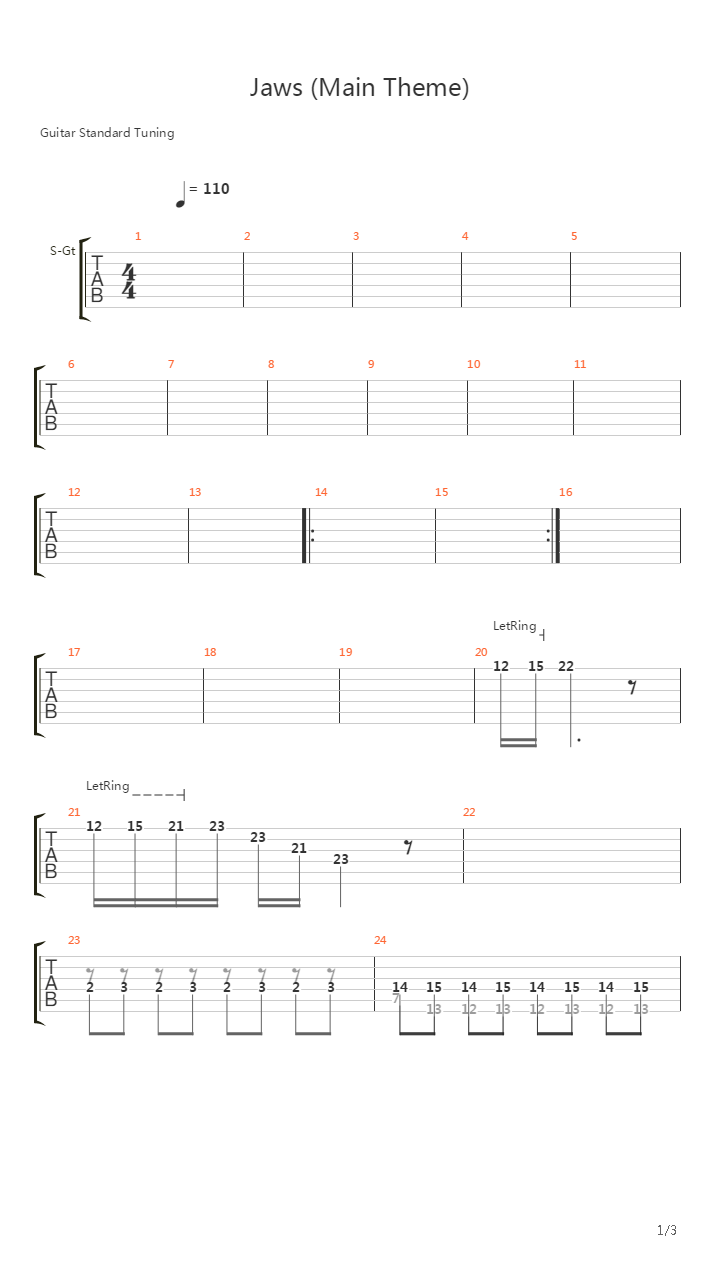 Jaws Theme吉他谱