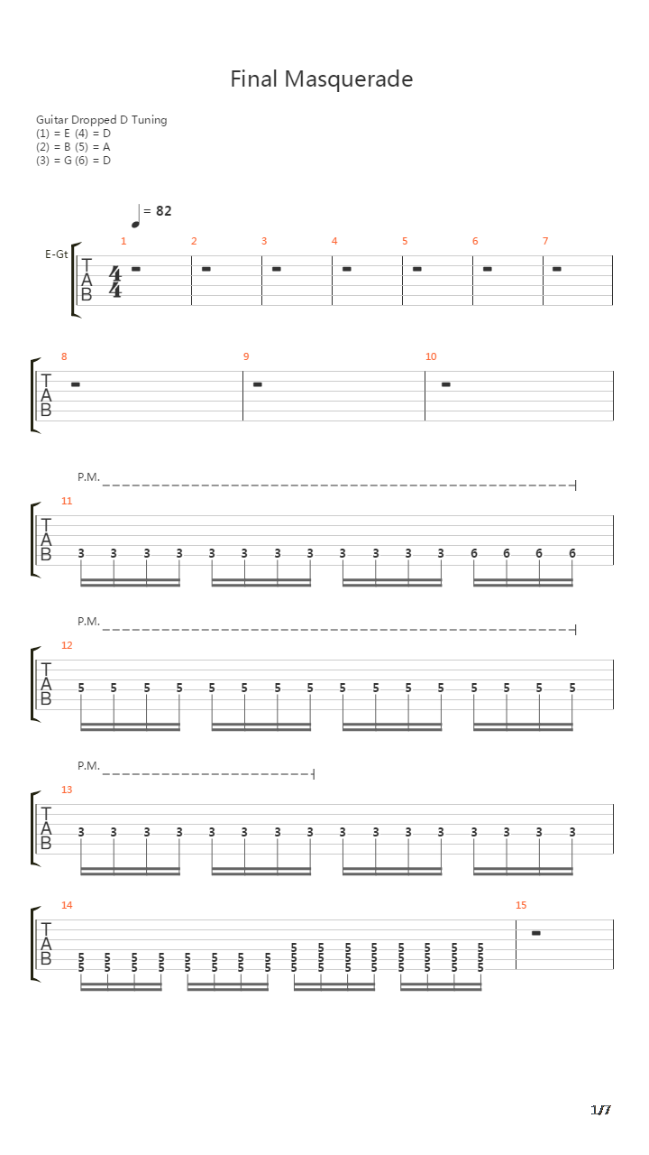 Final Masquerade吉他谱