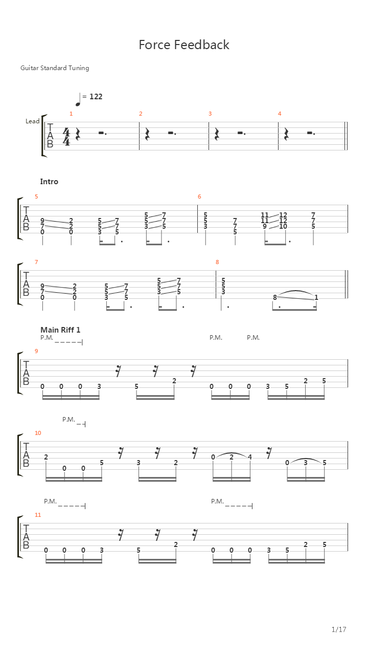 Force Feedback吉他谱