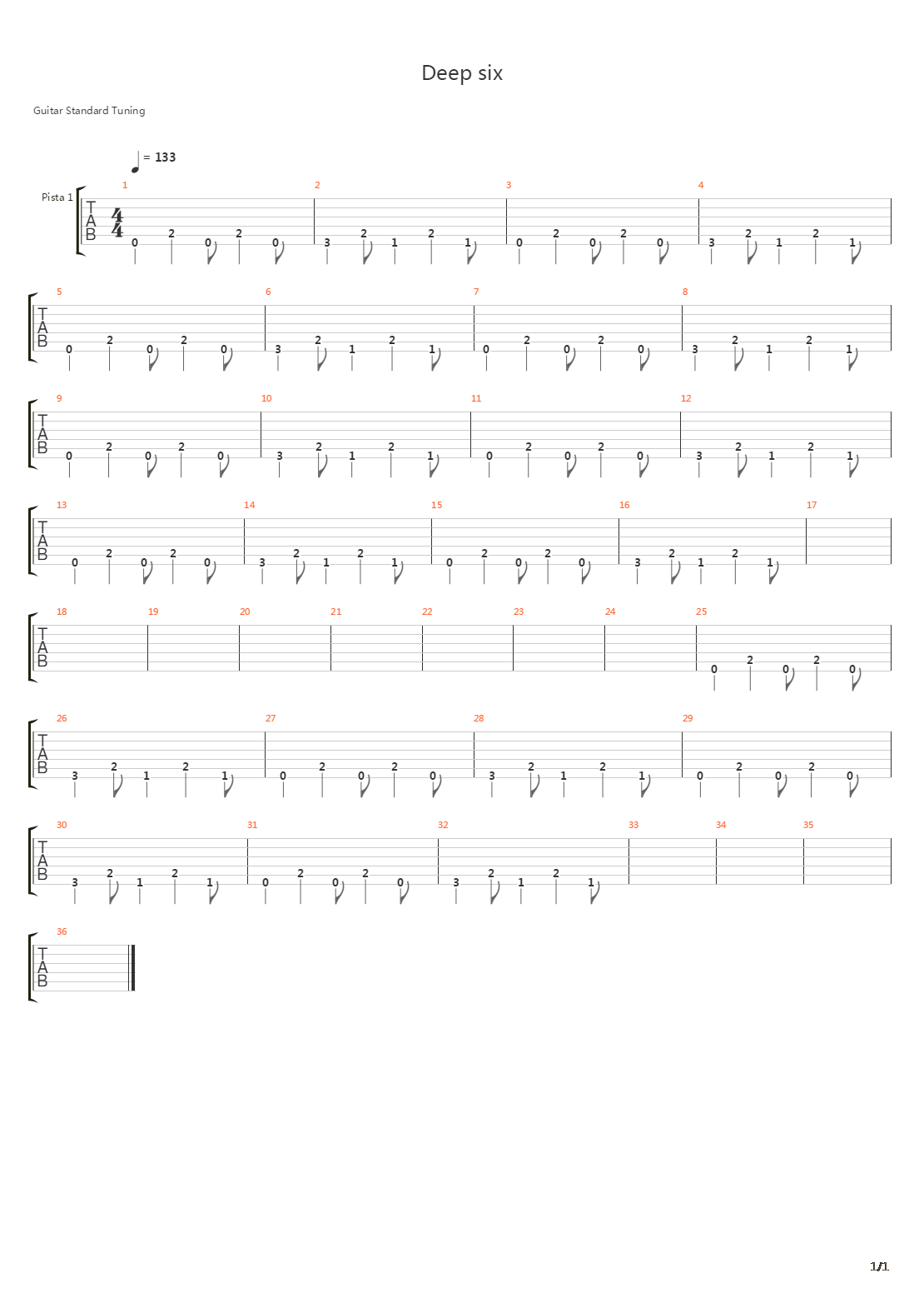 Deep Six吉他谱