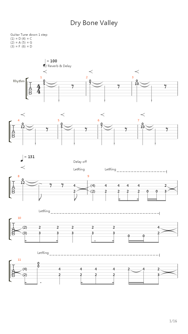 Dry Bone Valley吉他谱