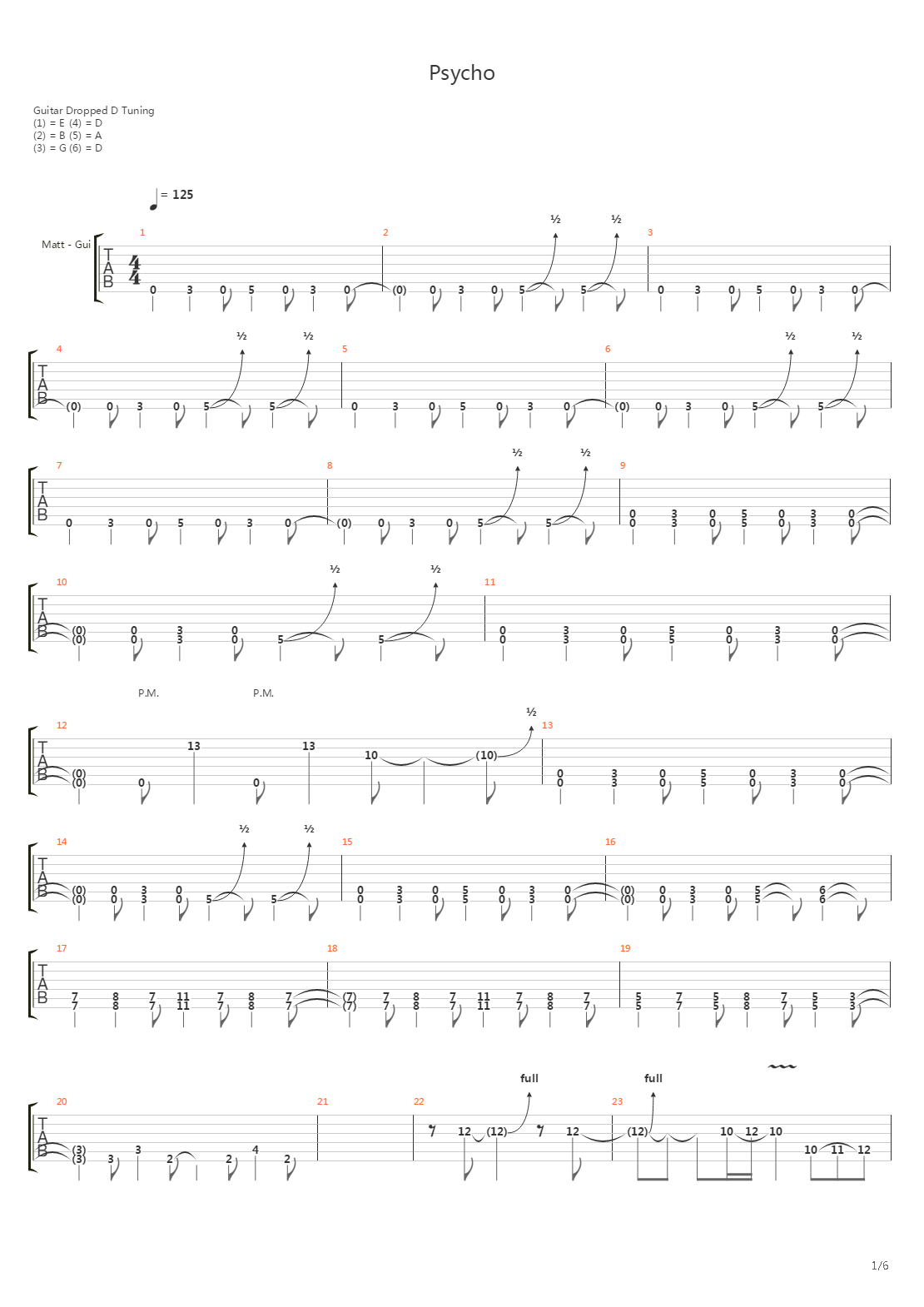 Psycho吉他谱