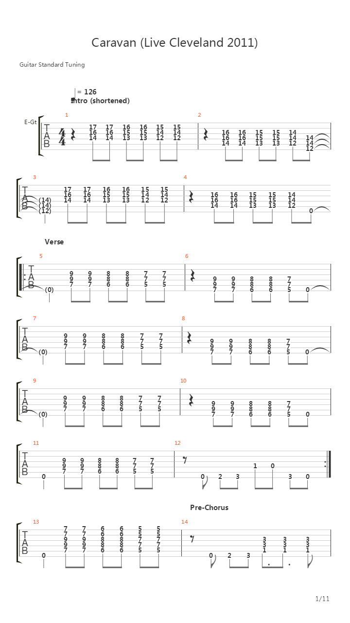 Caravan吉他谱