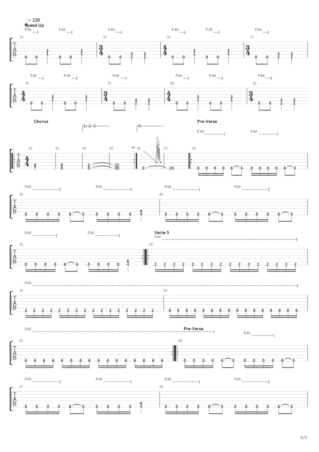 War吉他谱