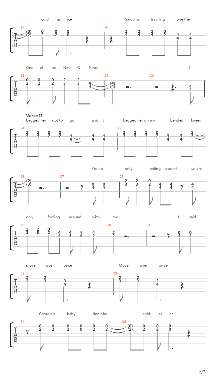 One After 909吉他谱