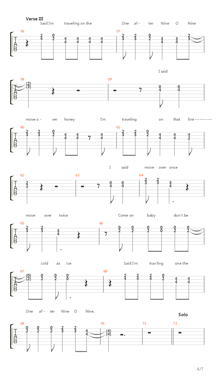 One After 909吉他谱