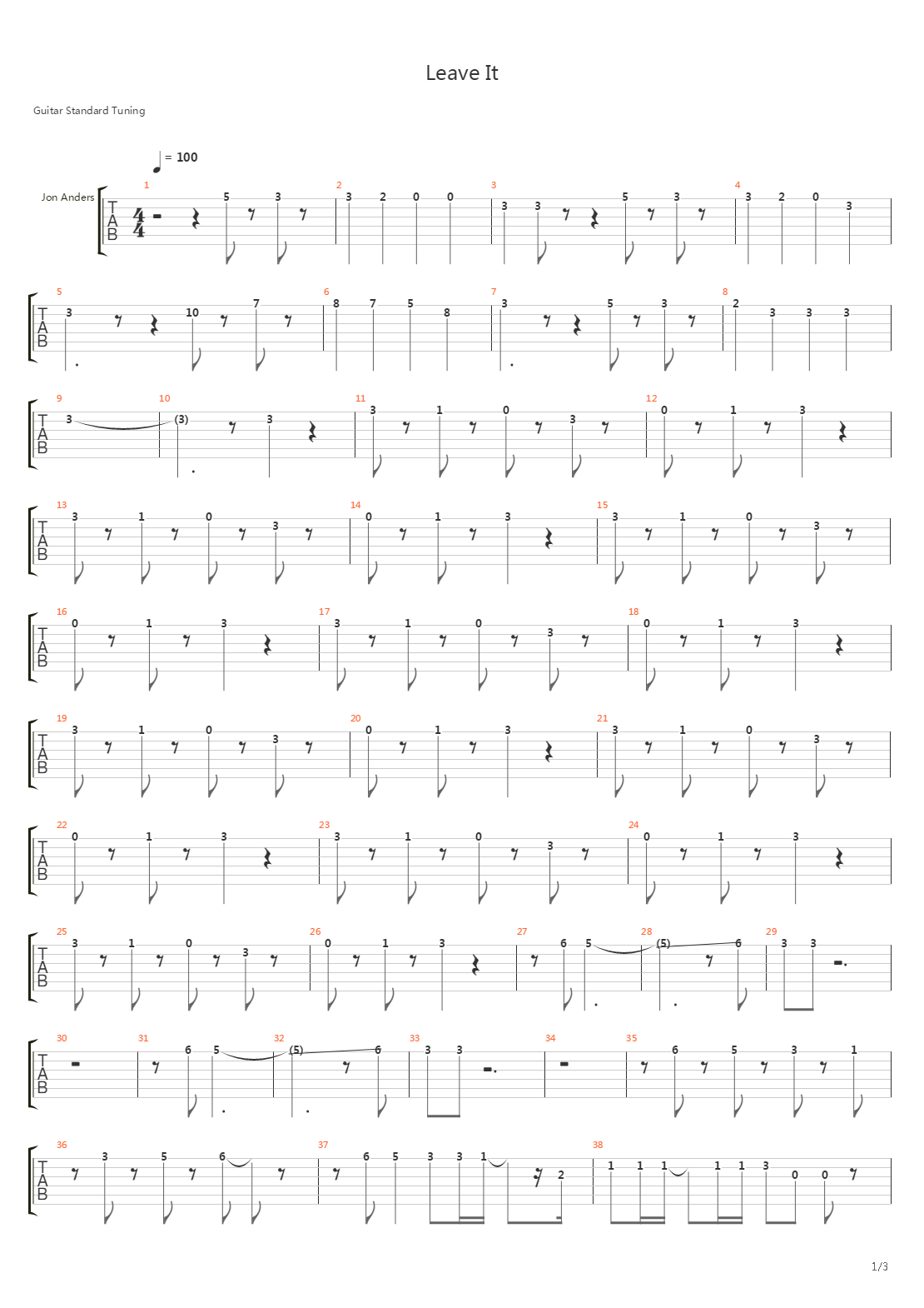 Leave It吉他谱
