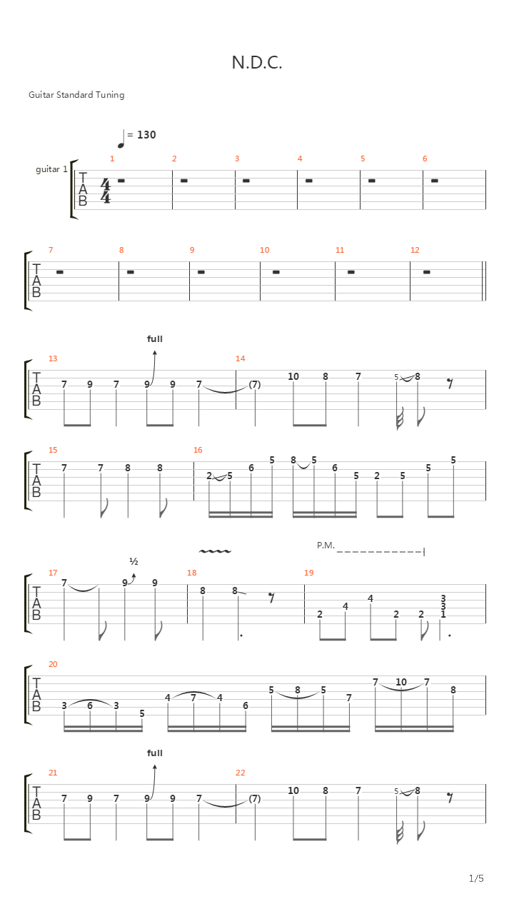 Ndc吉他谱