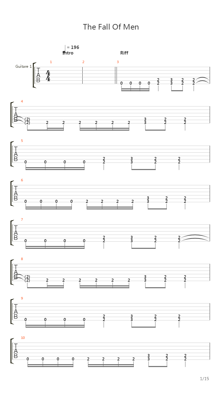 Fall Of Men吉他谱