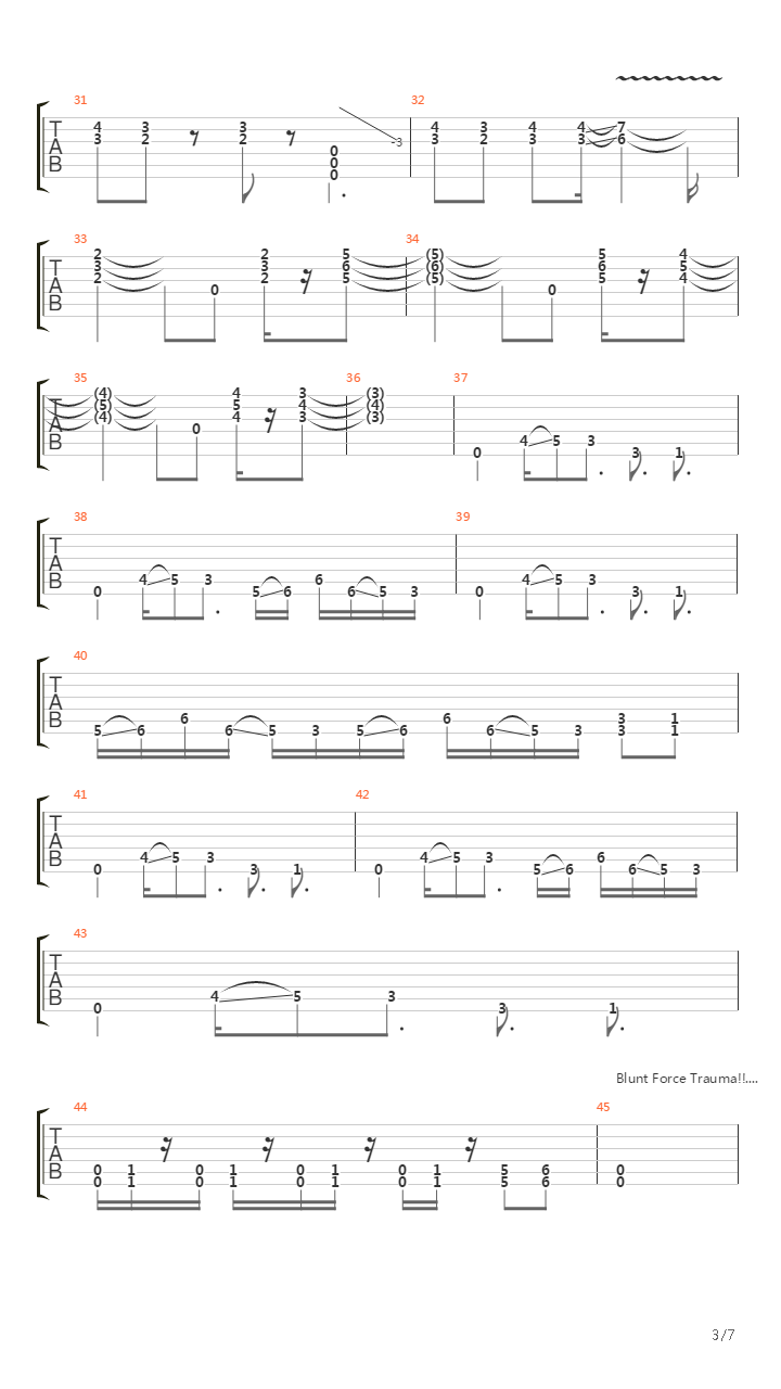 Blunt Force Trauma吉他谱