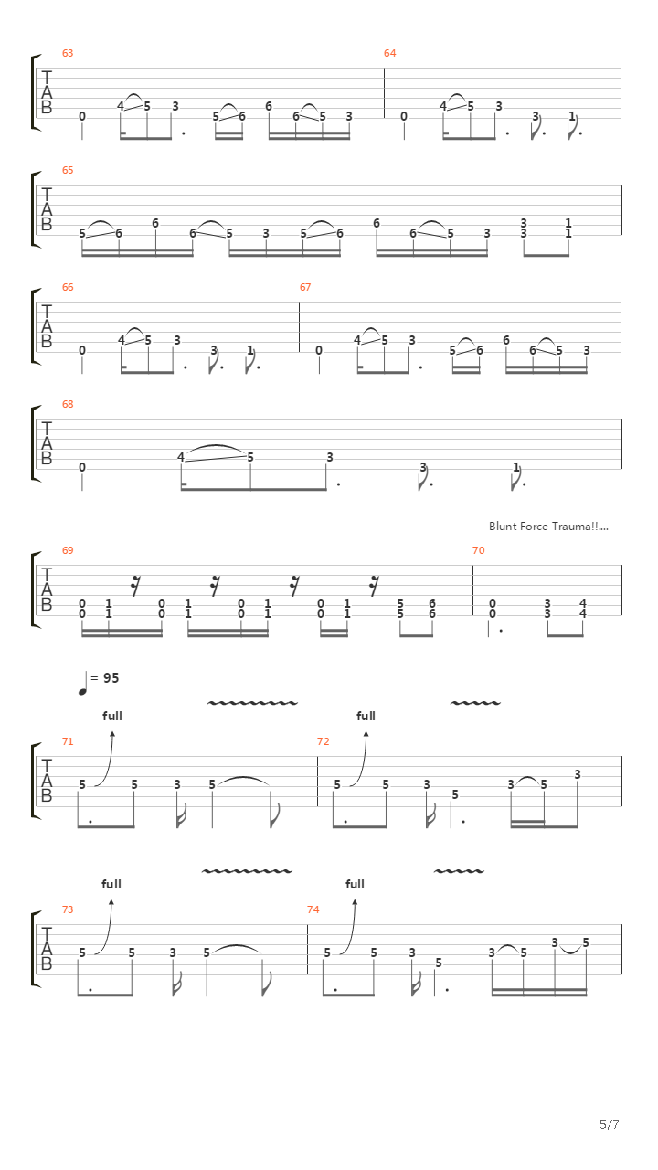 Blunt Force Trauma吉他谱