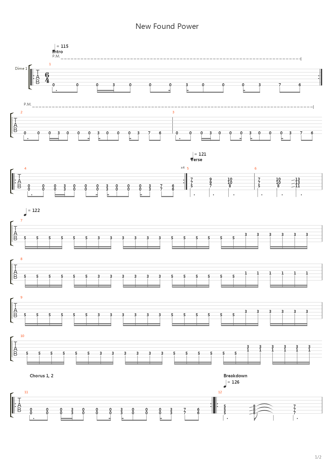 New Found Power吉他谱