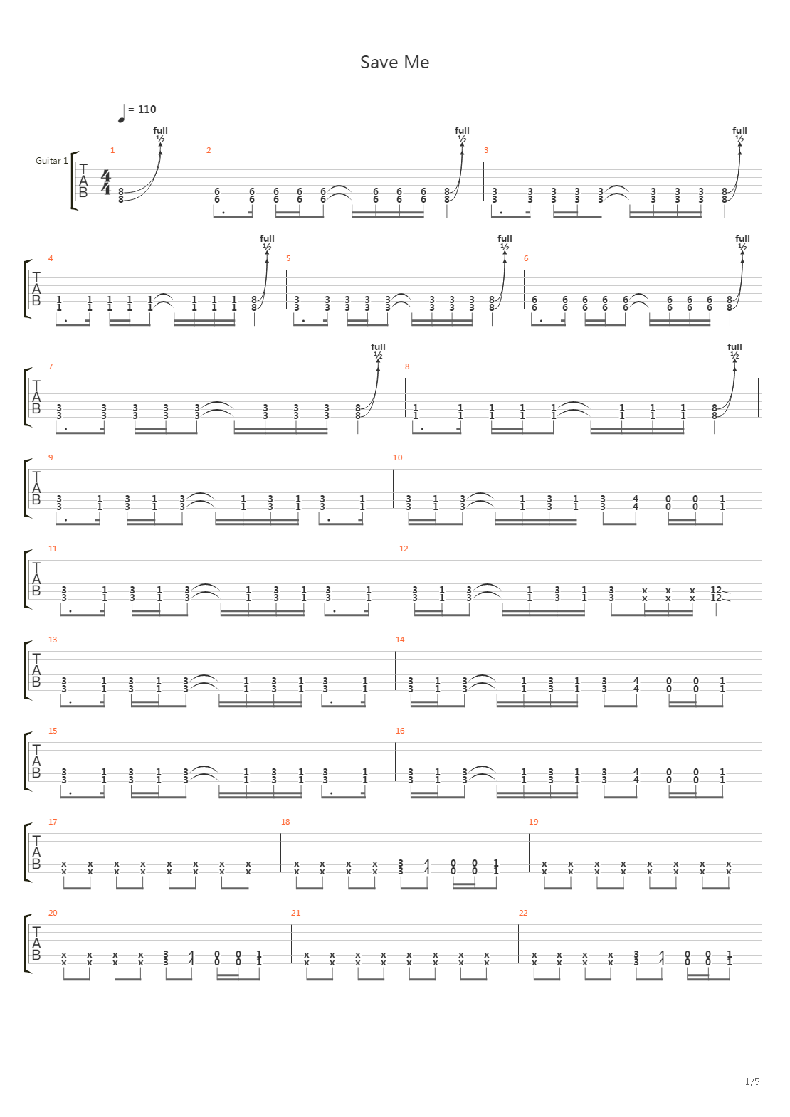 Save Me吉他谱
