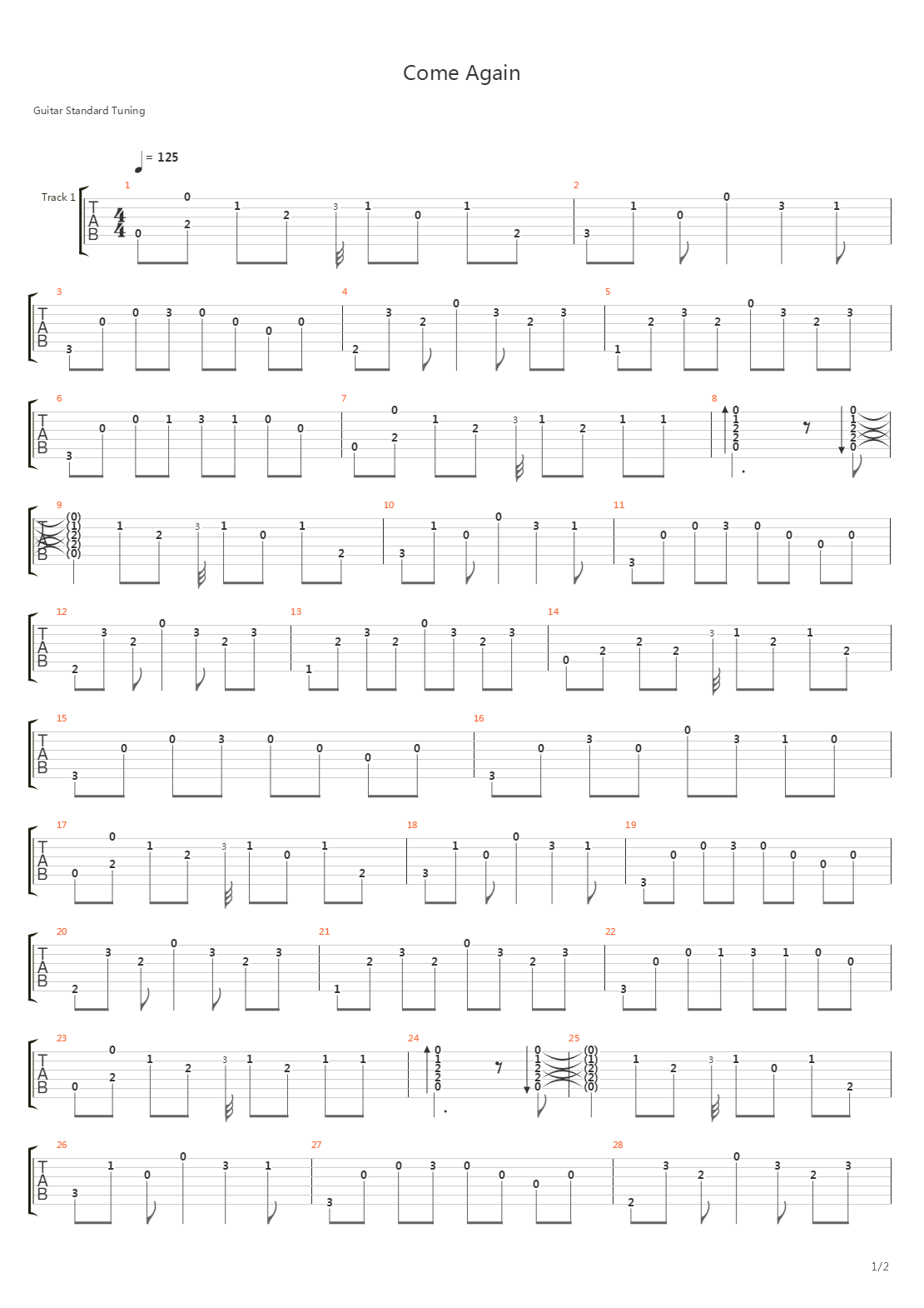 Come Again吉他谱