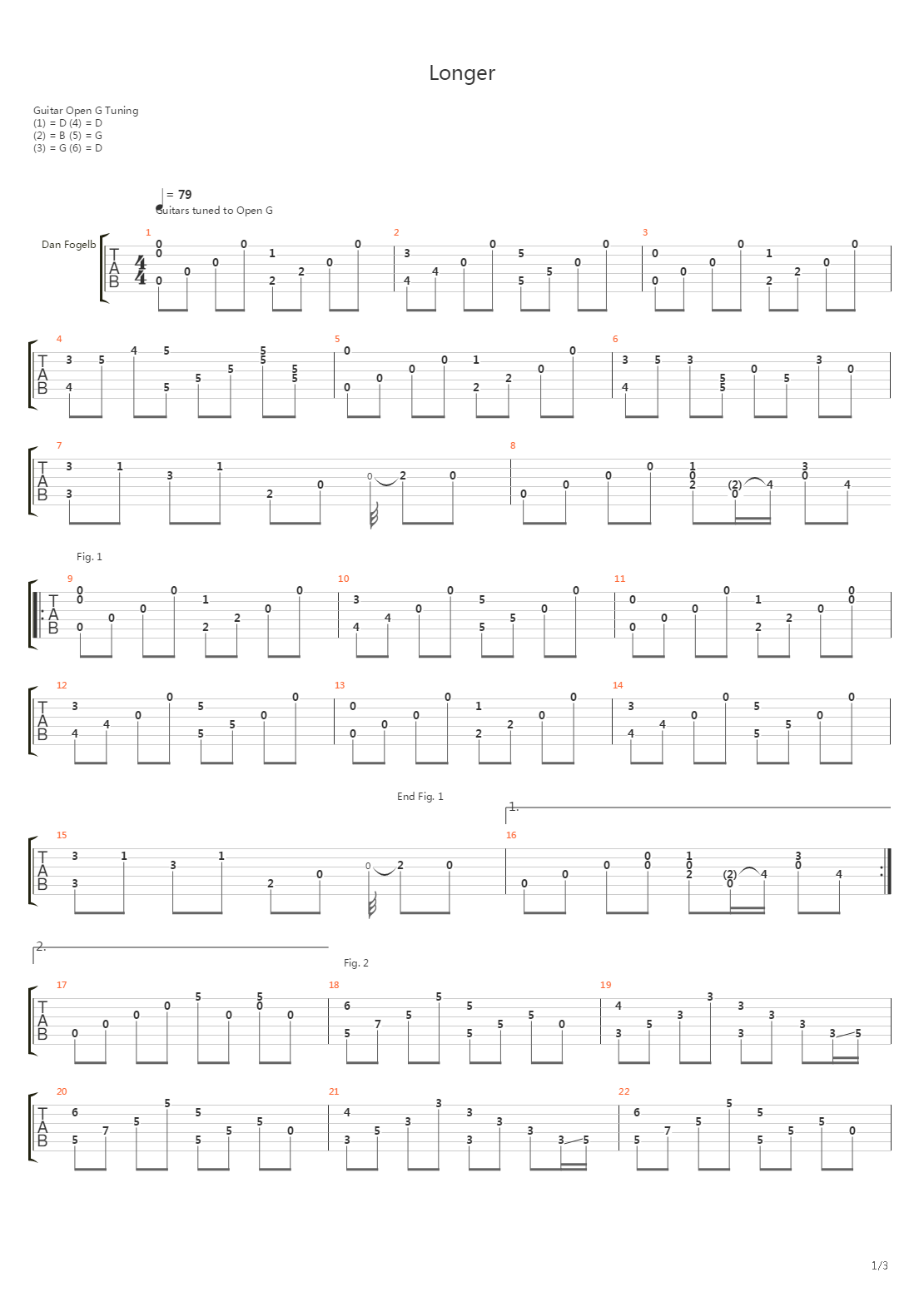 Longer吉他谱