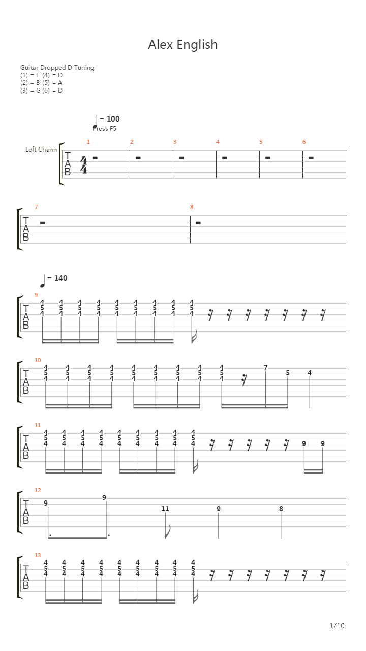 Alex English吉他谱