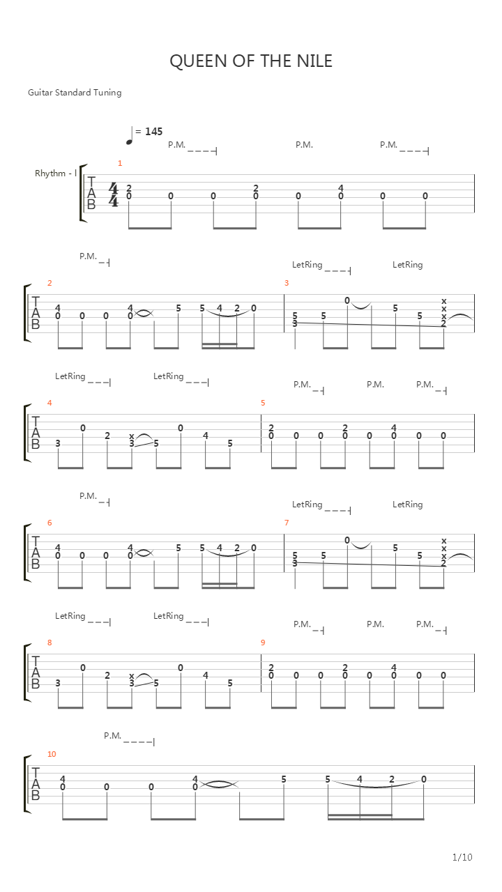 Queen Of The Nile吉他谱