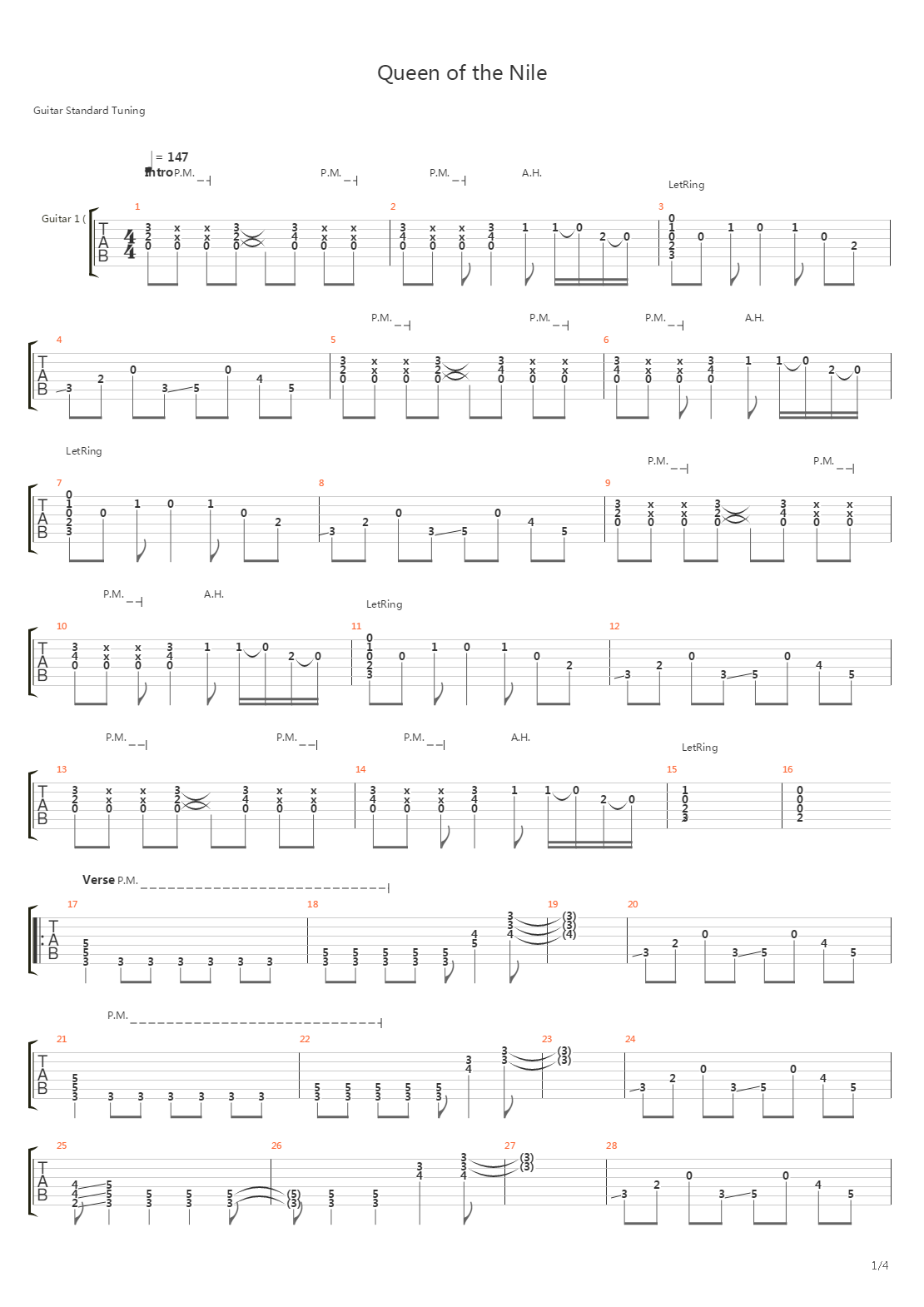 Queen Of The Nile吉他谱