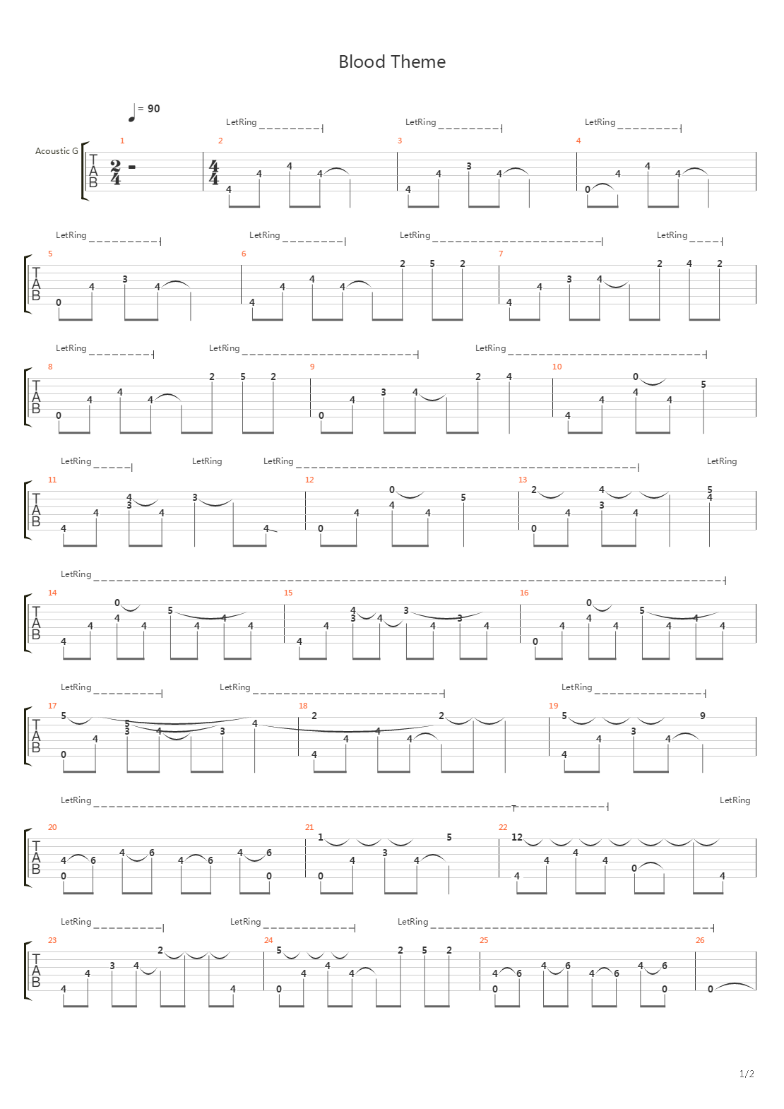 Blood Theme吉他谱